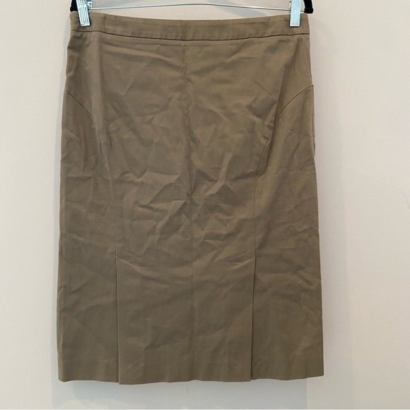 THEORY Tan Cotton Straight Knee Length Pencil Skirt Size 10 - Picture 3 of 6